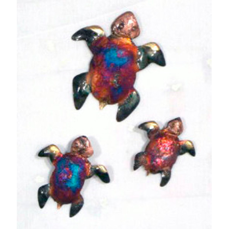 PMA-114   Mini Turtles Set of 3 Large 5.5″ x 4.25″, Medium 4 .75″ x Small 3.5″ x 3″